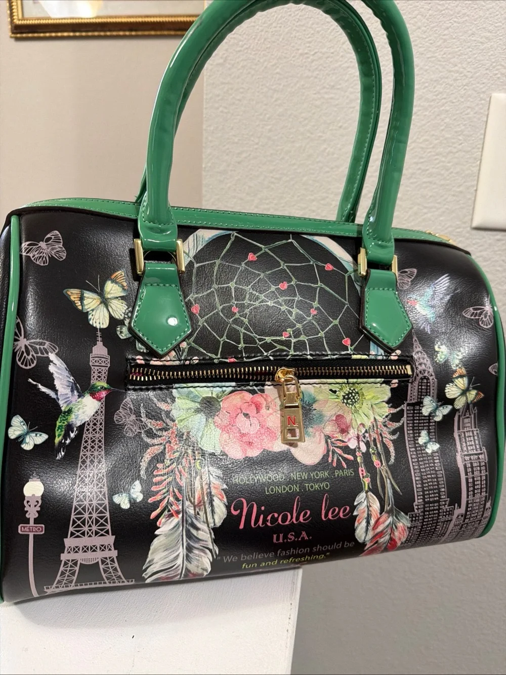 NWT NICOLE LEE USA Satchel Handbag Multicolor “Tonight For You “